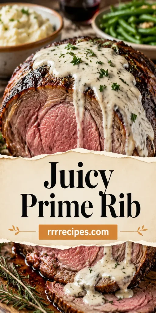 Juicy Prime Rib with Creamy Horseradish Sauce