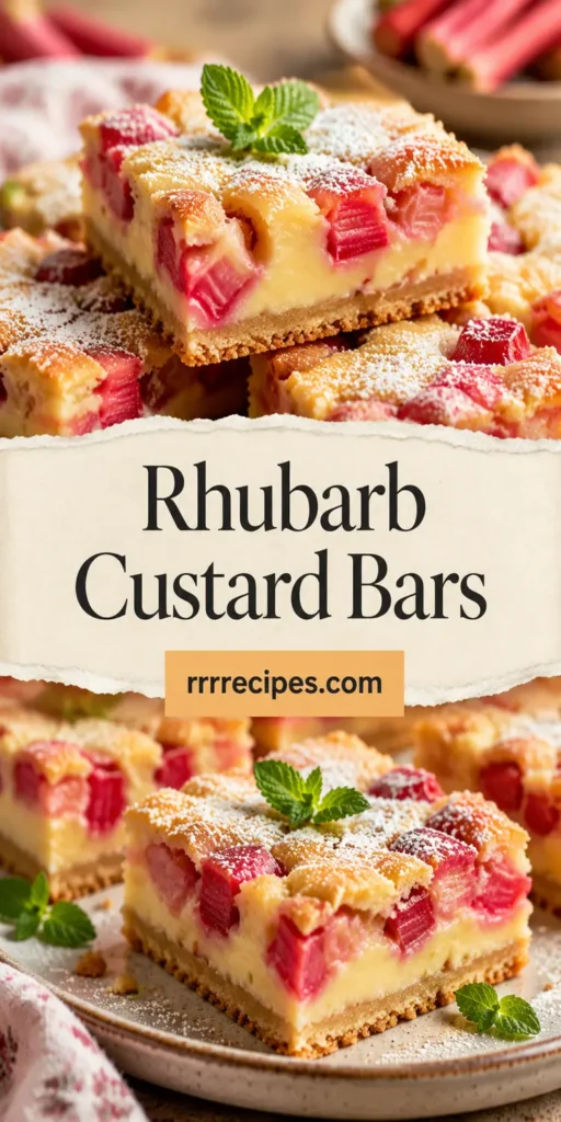 Rhubarb Custard Bars for Family Dessert