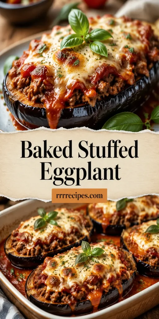 Italian Baked Stuffed Eggplant with Ground Beef