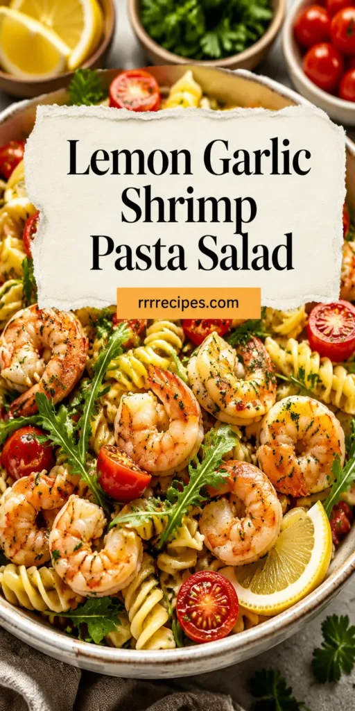 Lemon Garlic Shrimp Pasta Salad for Summer BBQ