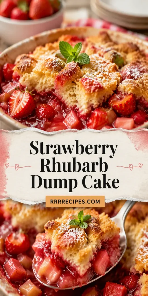 Strawberry Rhubarb Dump Cake for Summer BBQ