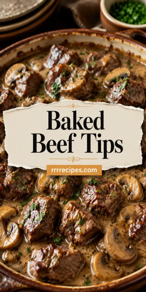 Baked Beef Tips in Creamy Mushroom Gravy