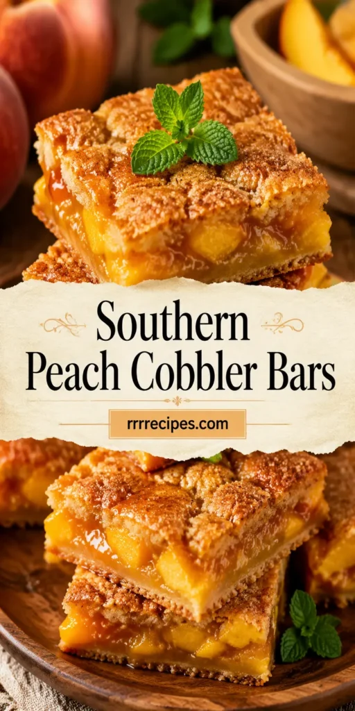 Southern Peach Cobbler Bars for Summer Potluck
