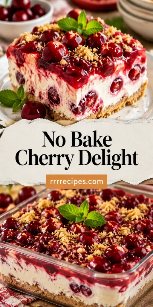 No Bake Cherry Delight Dessert for Summer