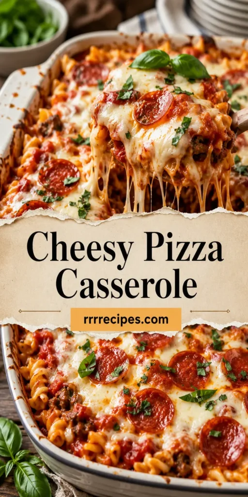 Cheesy Pizza Casserole with Homemade Sauce