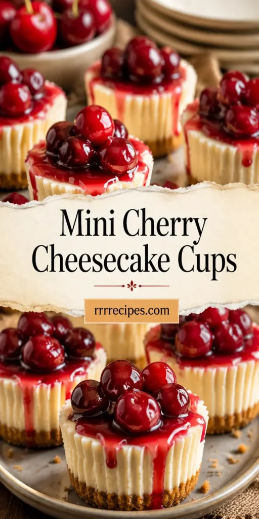 Mini Cherry Cheesecake Cups for Party Trays