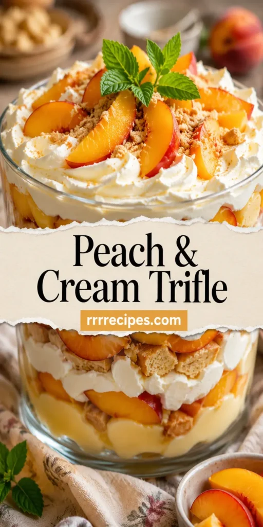 Peach and Cream Trifle with Vanilla Pudding