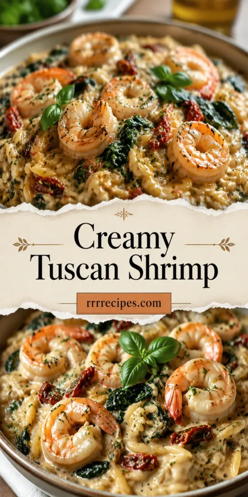 Creamy Tuscan Shrimp with Orzo and Spinach