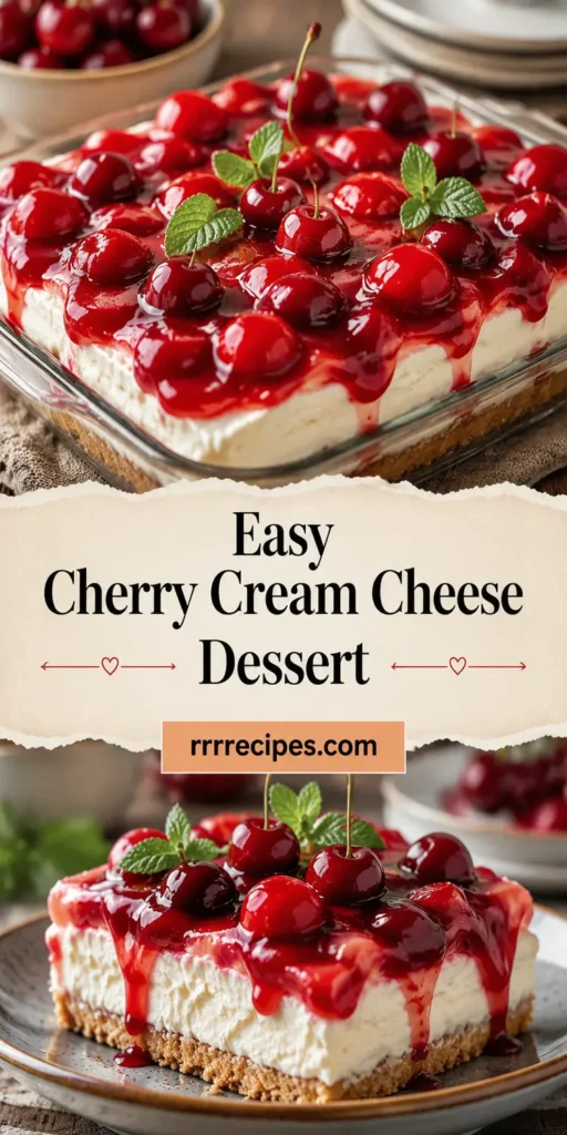Easy Cherry Cream Cheese Dessert for Potluck