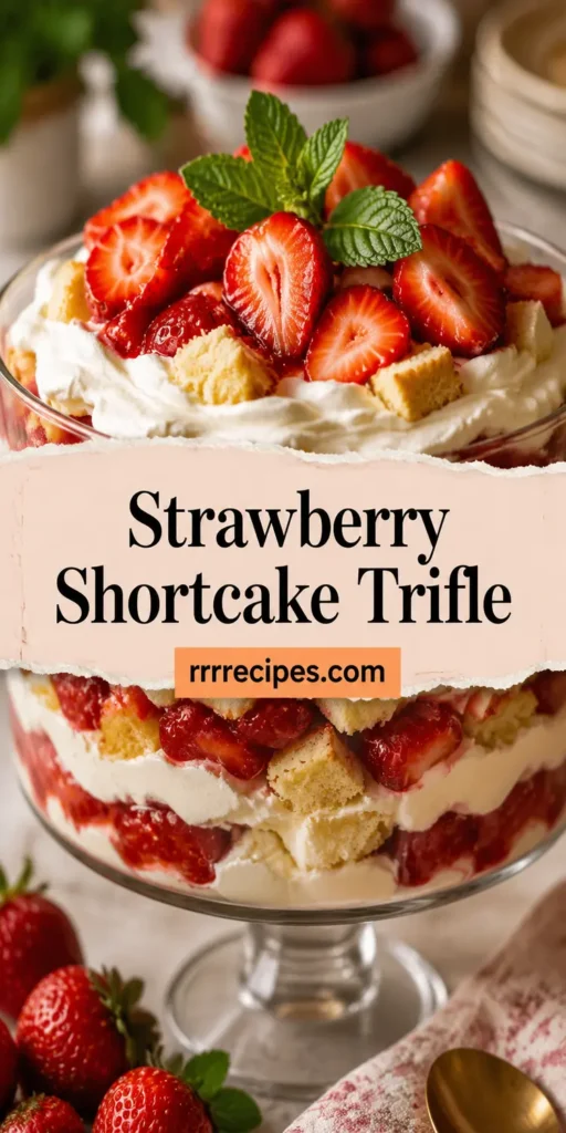 Strawberry Shortcake Trifle for Party Dessert