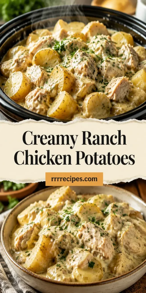 Slow Cooker Creamy Ranch Chicken Potatoes