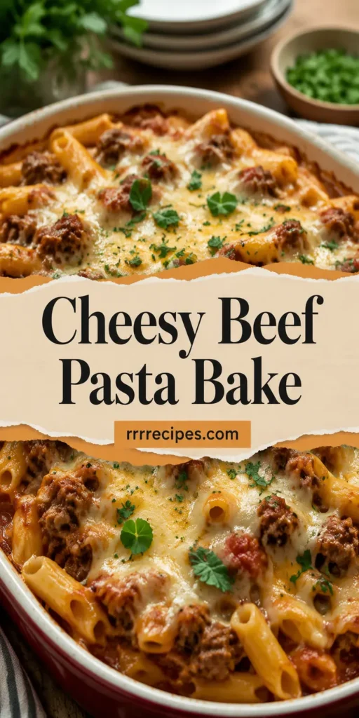 Cheesy Ground Beef Pasta Bake for Summer Dinner