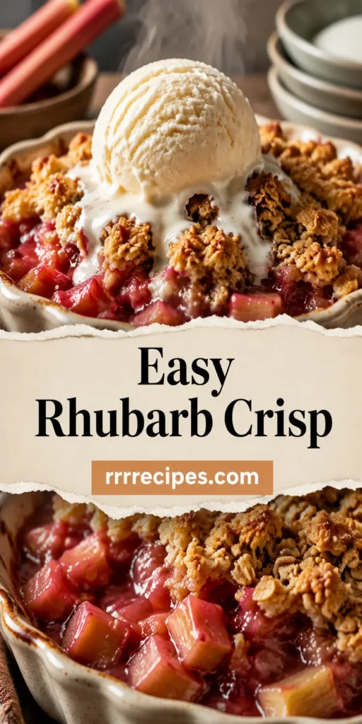 Easy Rhubarb Crisp with Oatmeal Topping