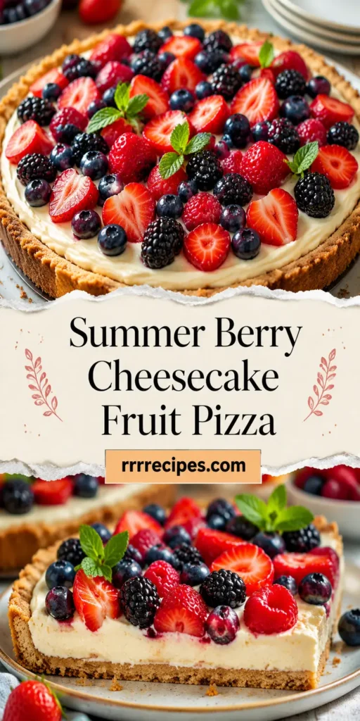 Summer Berry Cheesecake Fruit Pizza