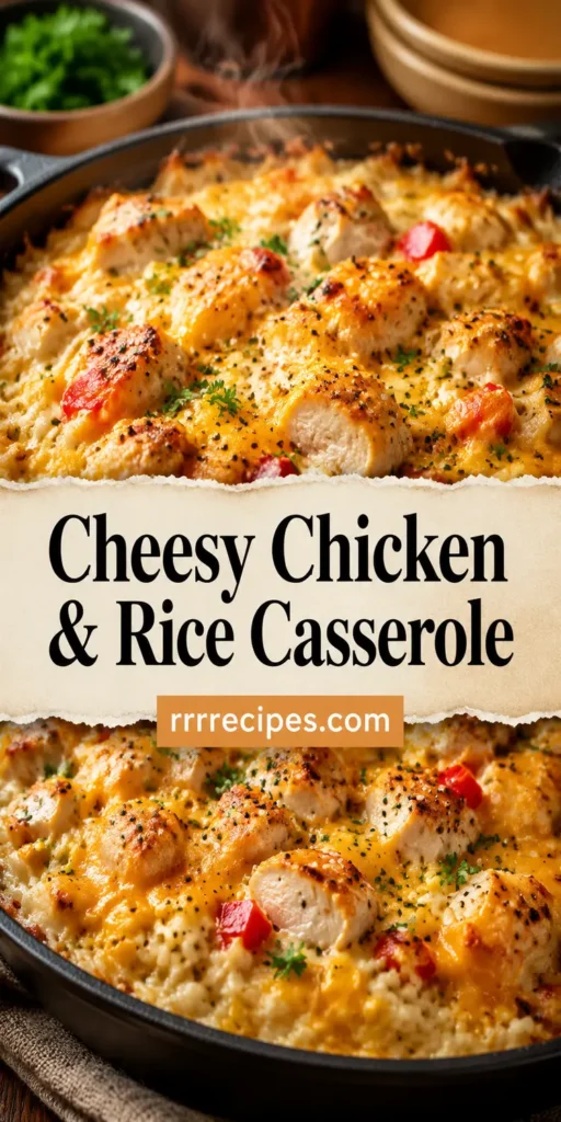 One Pan Cheesy Chicken and Rice Casserole