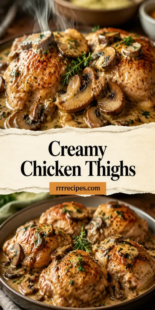 Creamy Chicken Thighs with Mushroom Sauce