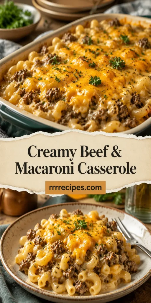 Creamy Beef and Macaroni Casserole for Family Dinner