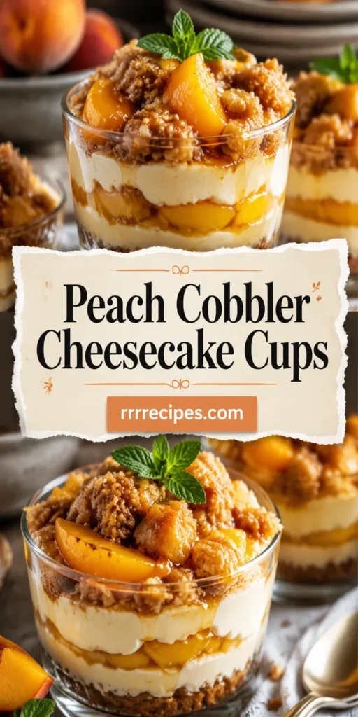 Peach Cobbler Cheesecake Cups for BBQ Dessert