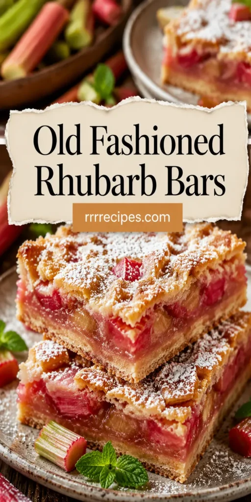 Old Fashioned Rhubarb Bars for Potluck Dessert