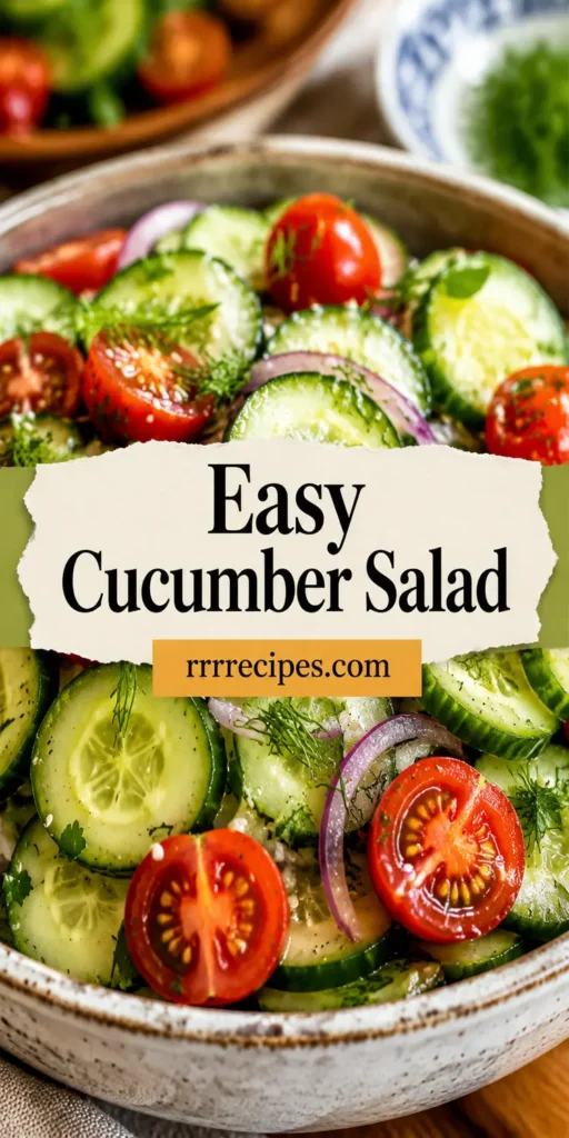 Easy Cucumber Salad for BBQ Side Dish