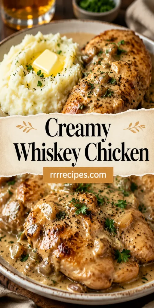 Creamy Whiskey Chicken with Mashed Potatoes