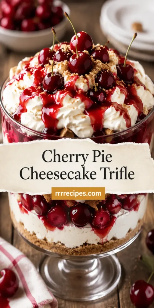 Cherry Pie Cheesecake Trifle with Whipped Cream