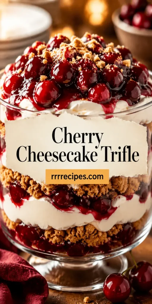 Cherry Cheesecake Trifle for 4th of July Dessert