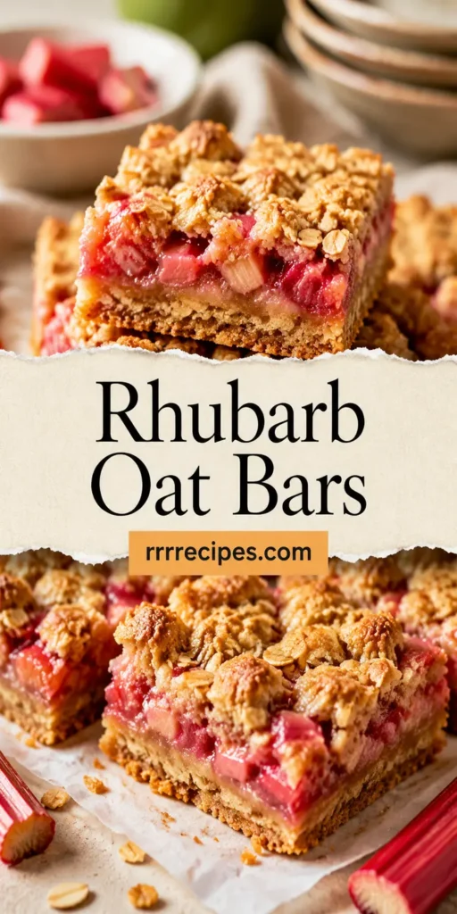 Easy Rhubarb Dessert Bars with Oat Crust
