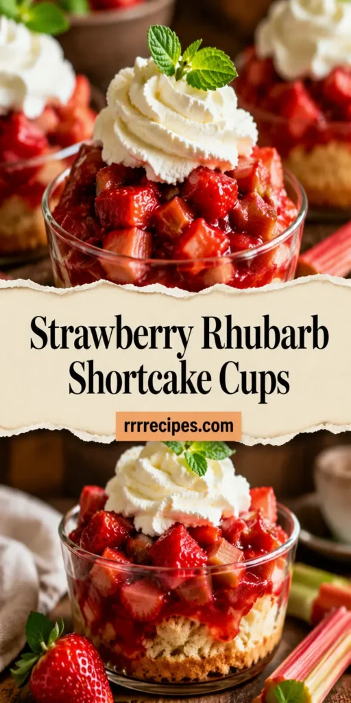 Strawberry Rhubarb Shortcake Cups for Summer