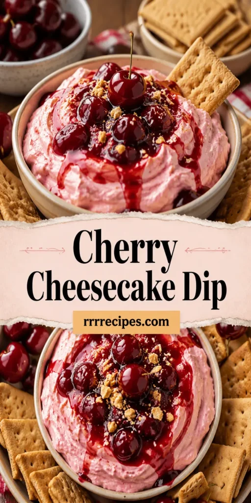 Cherry Cheesecake Dip with Graham Crackers
