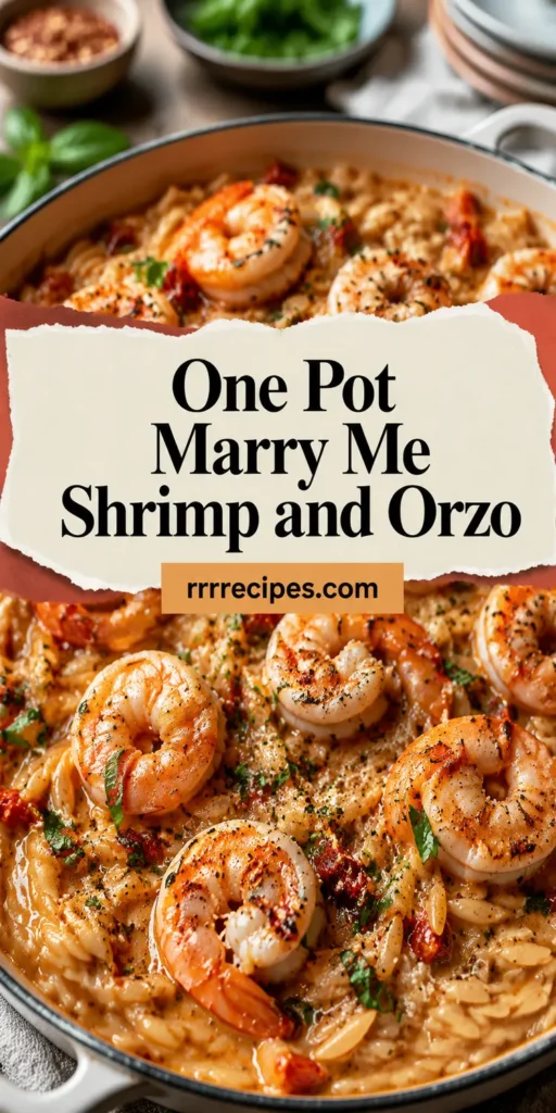 One Pot Marry Me Shrimp and Orzo Dinner