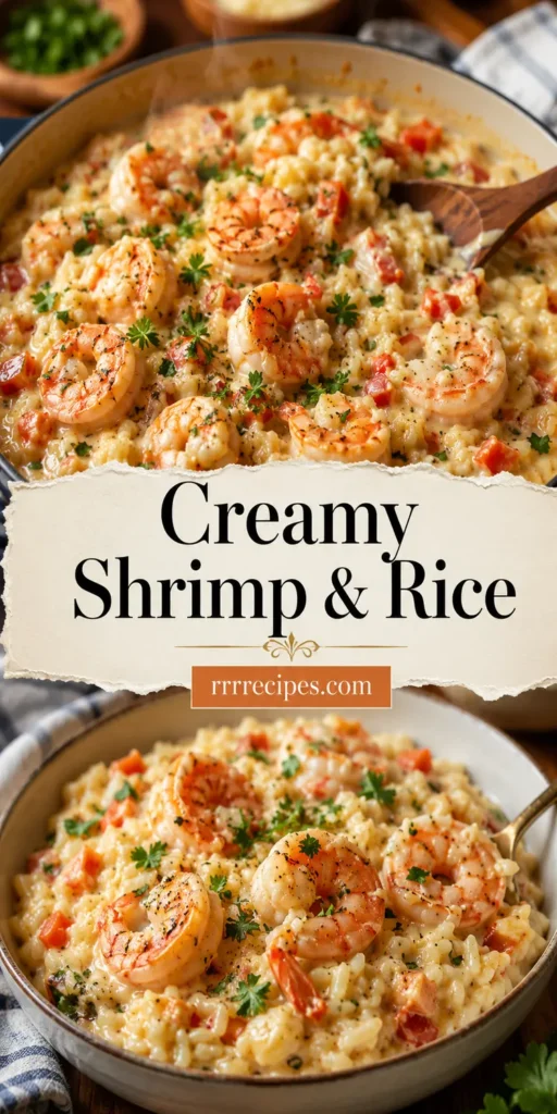 One Pot Creamy Shrimp and Rice Dinner