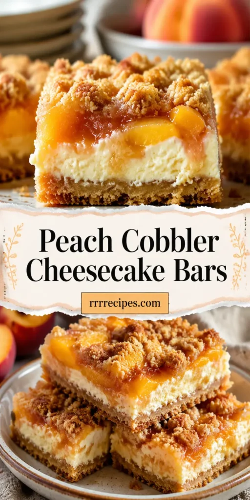 Peach Cobbler Cheesecake Bars for Crowd Dessert