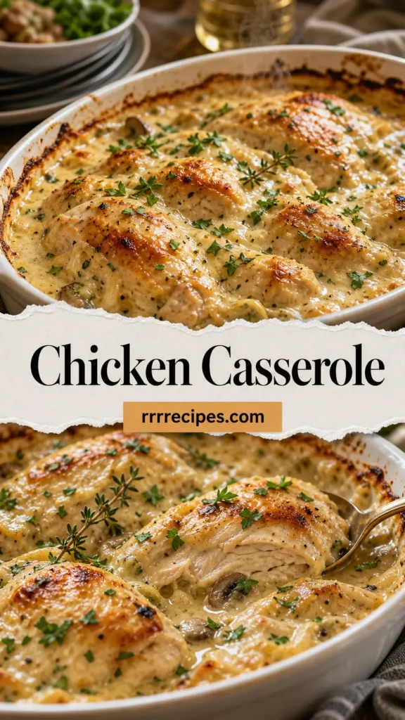 Chicken Breast Casserole with Creamy Garlic Sauce