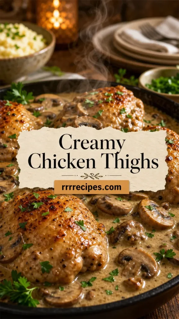 Creamy Chicken Thighs with Mushroom Gravy