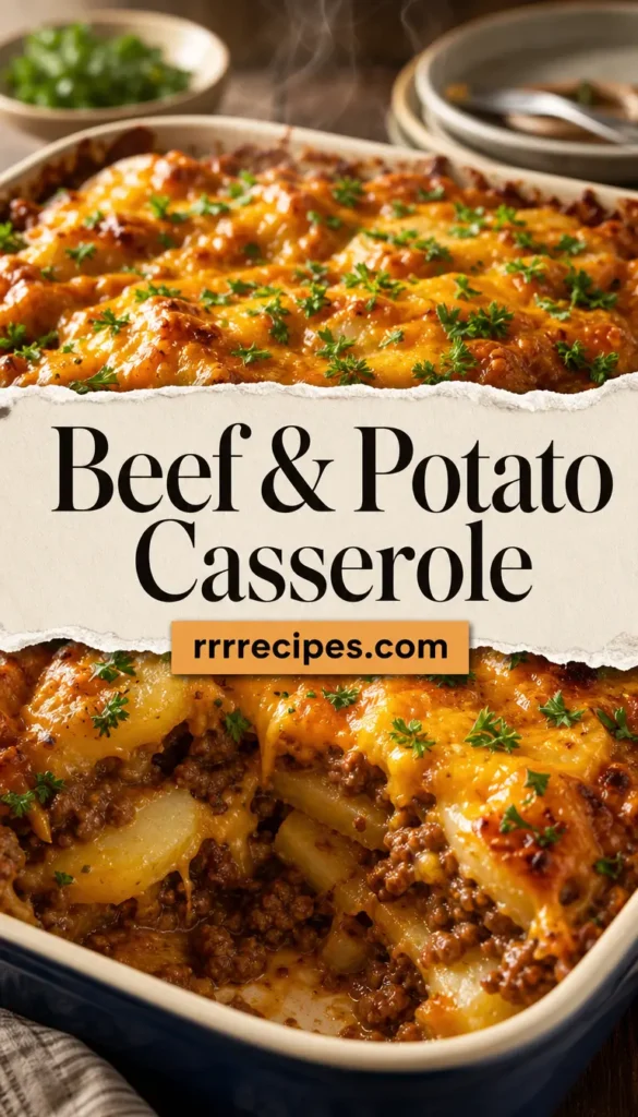 Ground Beef and Potato Casserole with Cheddar