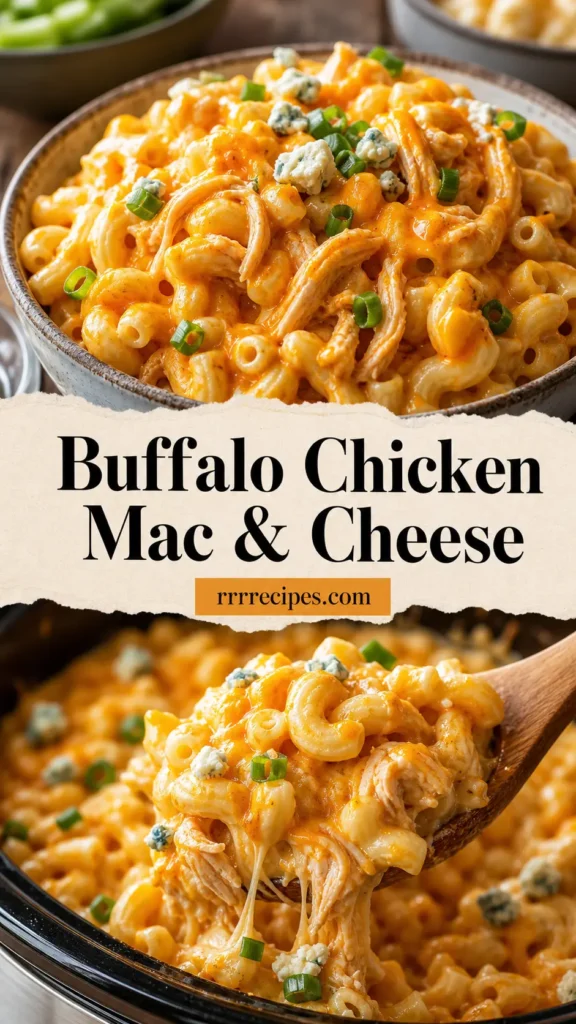 Crockpot Buffalo Chicken Mac and Cheese