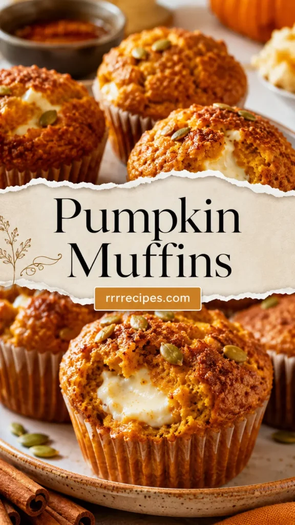 Pumpkin Muffins with Cream Cheese Filling