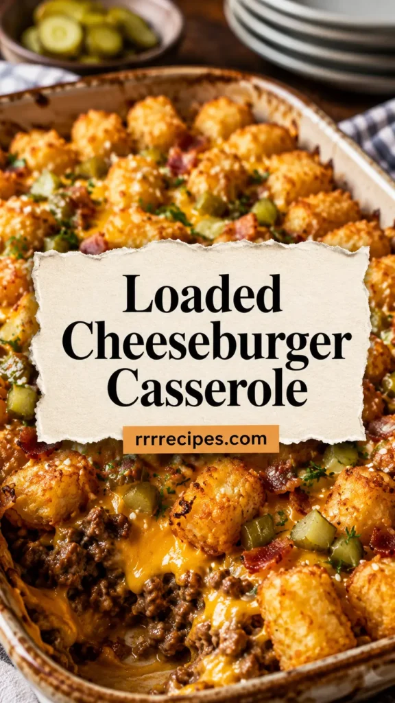 Loaded Cheeseburger Casserole with Tater Tots