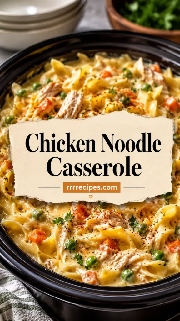 Creamy Slow Cooker Chicken Noodle Casserole