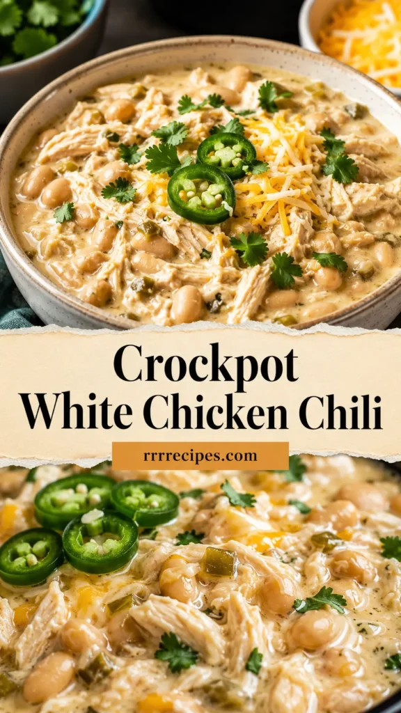 Crockpot White Chicken Chili with Cream Cheese