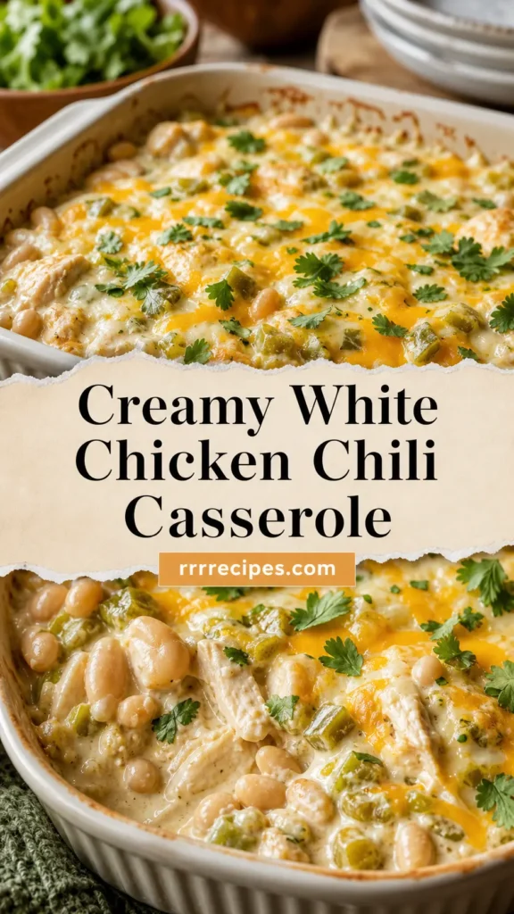 Creamy White Chicken Chili Casserole Style
