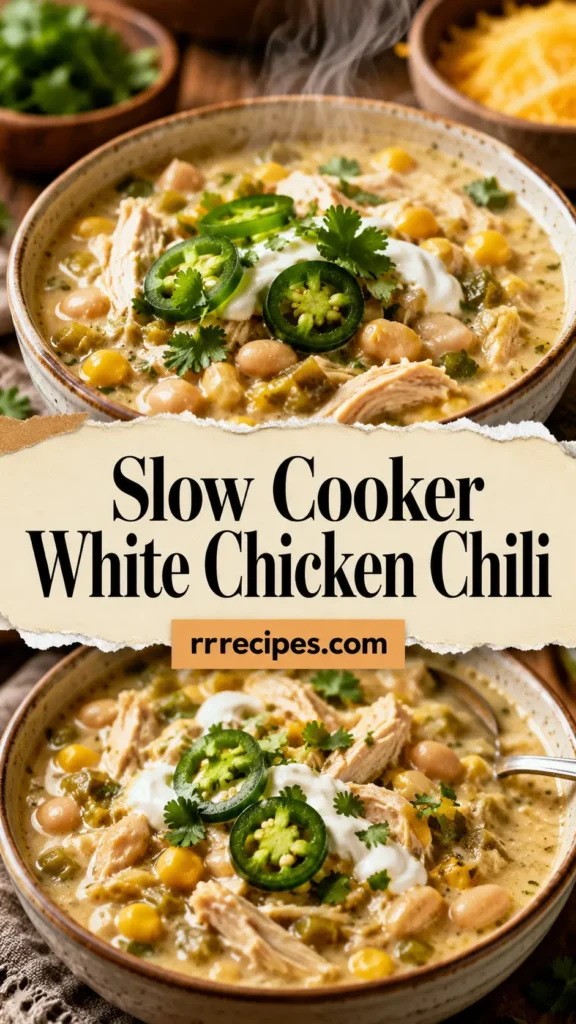 Slow Cooker White Chicken Chili for Fall Dinner