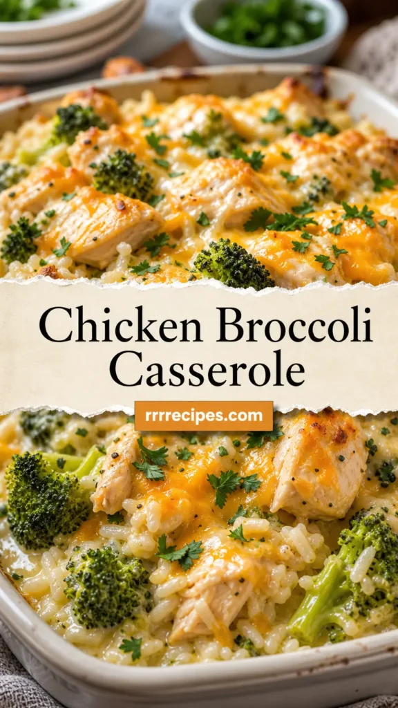 Chicken Broccoli Casserole with Rice and Cheese