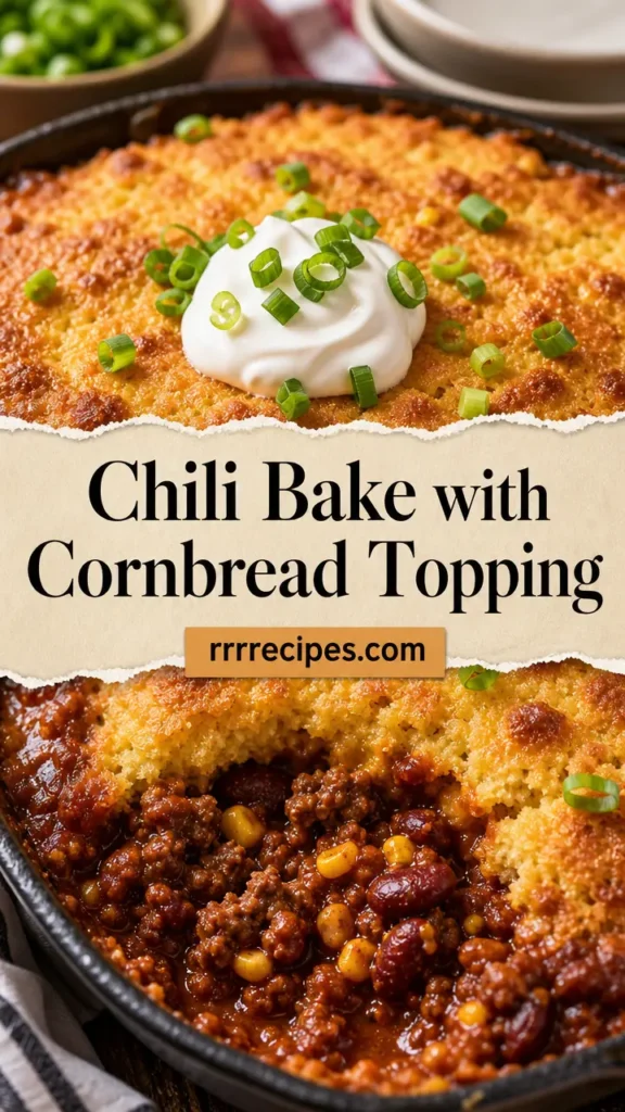 Ground Beef Chili Bake with Cornbread Topping