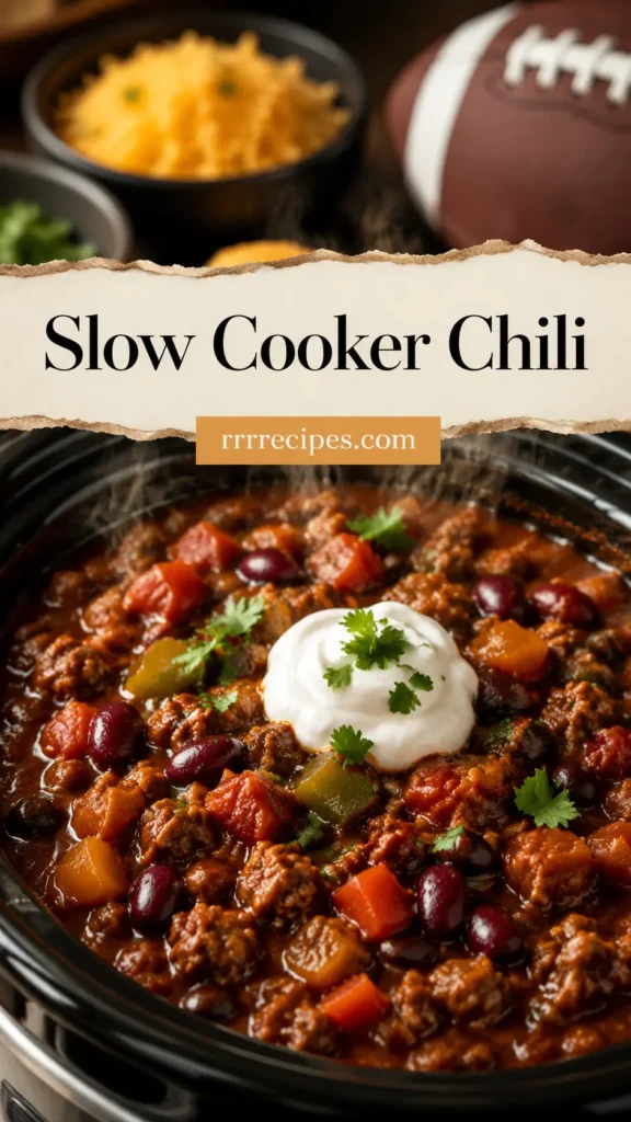 Slow Cooker Chili for Football Sunday