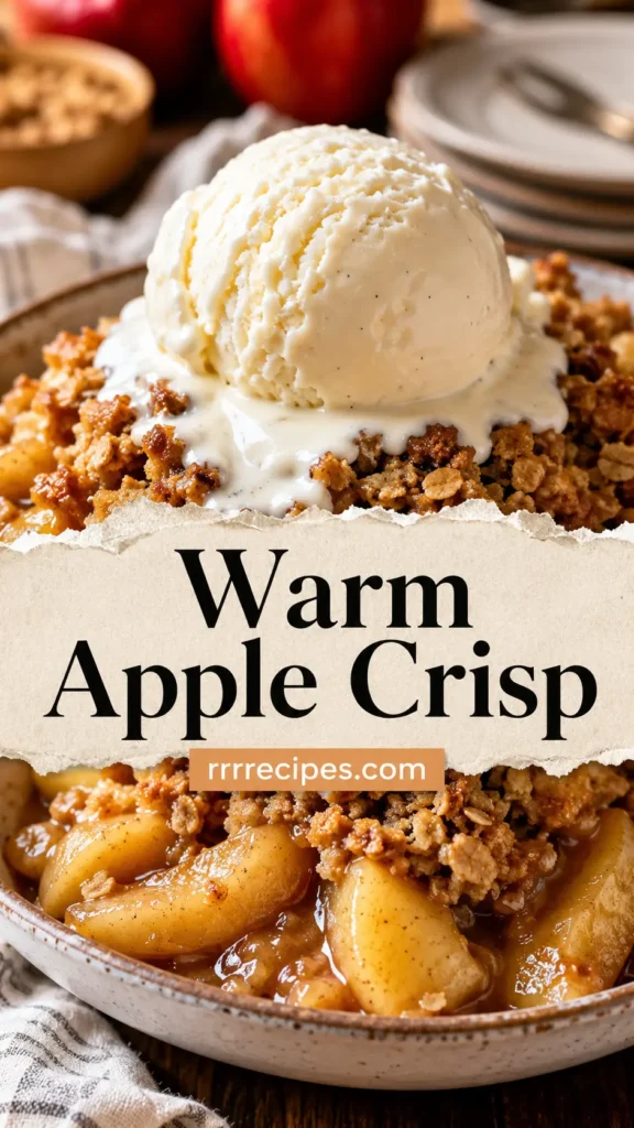 Warm Apple Crisp with Vanilla Ice Cream