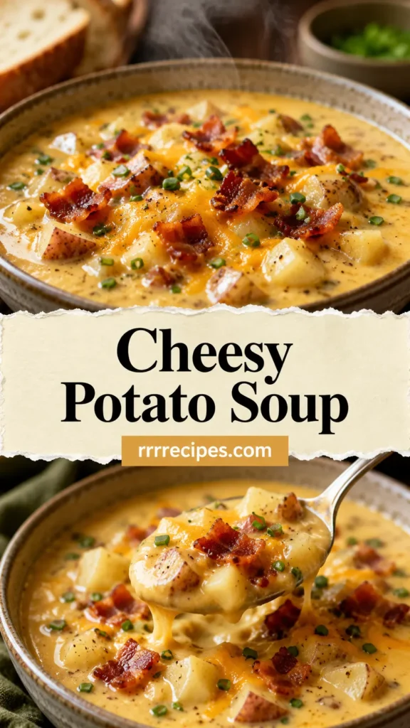 Cheesy Potato Soup with Crispy Bacon