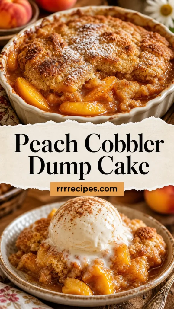 Peach Cobbler Dump Cake for Summer Dessert