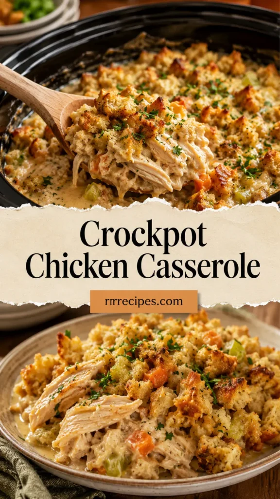 Crockpot Chicken Casserole with Stuffing